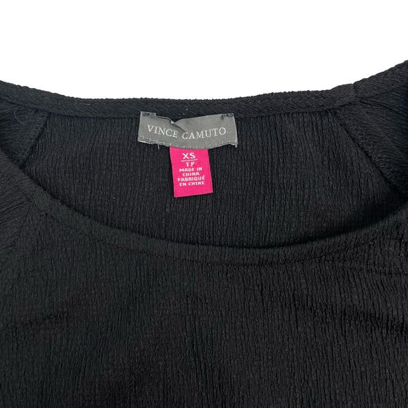 NWT VINCE CAMUTO Puff Sleeve Womens Top Size XS Black - Picture 3 of 6